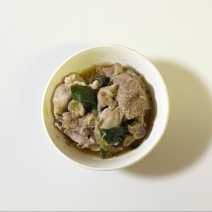 紫キャベツ椎茸と豚肉の味噌風味